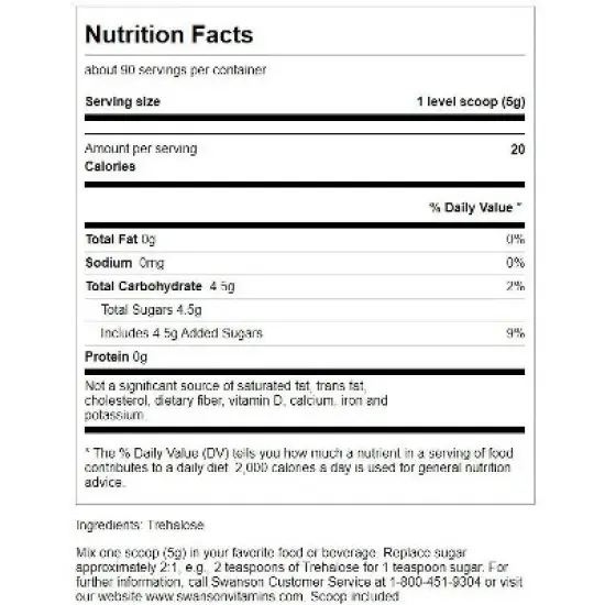 Swanson Trehalose 16 oz Pwdr image {1}