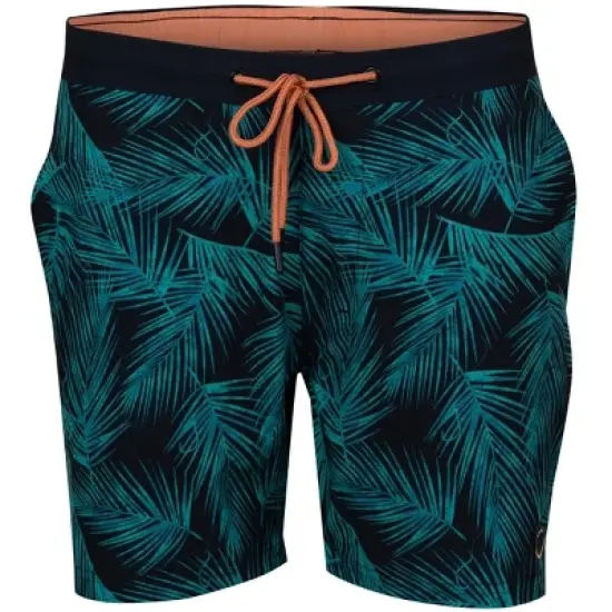 Reel Life Hooked on Palms AOP Branson Swim Trunk Shorts - Anthracite image {1}