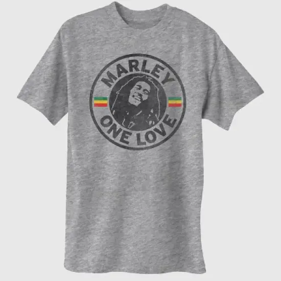 Men's Bob Marley Short Sleeve Graphic T-Shirt Heather Gray image {3}