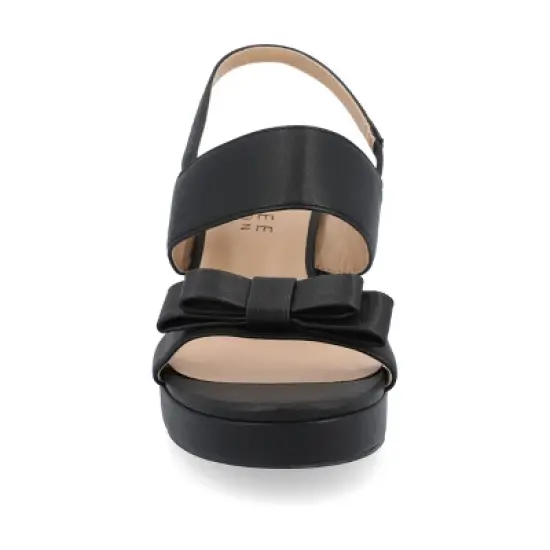 Journee Collection Womens Brookan Sling Back Covered Block Heel Platform Sandals image {5}