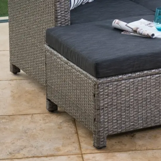 Puerta 17pc Wicker Patio Set - Dark Gray - Christopher Knight Home image {2}
