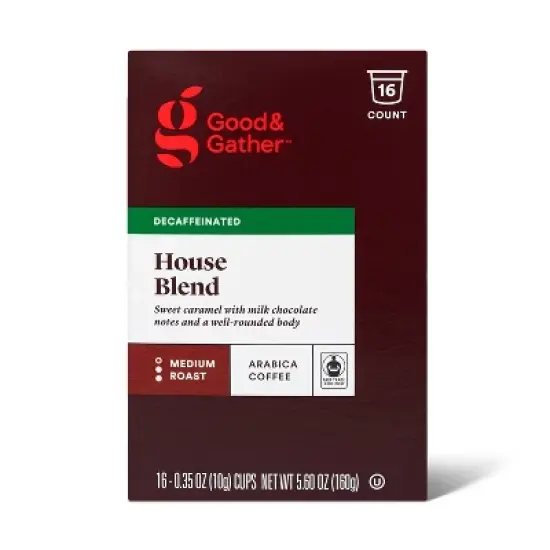 Decaf Medium Roast House Blend Coffee - 16ct Single Serve Pods - Good & Gather&trade; image {3}