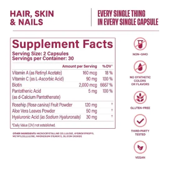 HABIT Hair Skin and Nails Vegan Capsules - 60ct image {3}