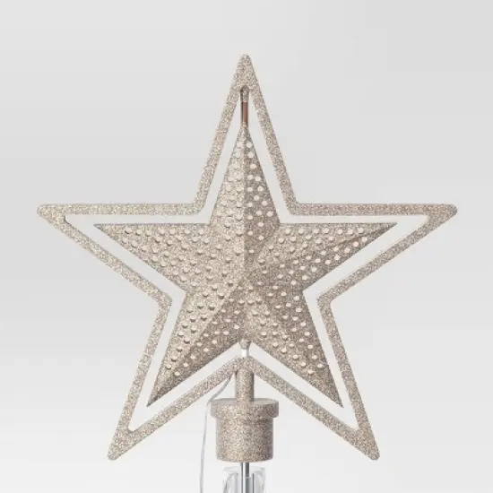 Christmas Lit Auto Rotating Star Tree Topper 5 Point Gold - Wondershop&trade; image {3}