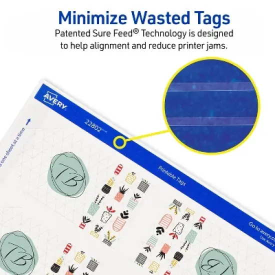 Avery Printable Tags with String, 2" x 3.5", 96 White Tags (22802) image {2}