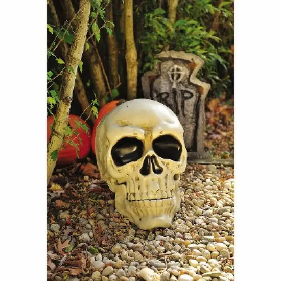 Fun World Halloween Giant Articulated Plastic Skull Decoration - White image {1}