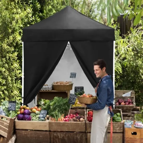 EAGLE PEAK 5x5 FT Pop up Canopy Instant Portable Tent with 4-Side Wall Panels image {9}