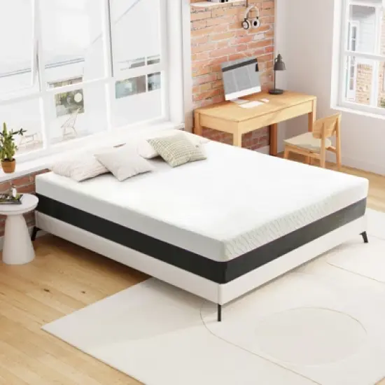 Wuleitex 8 Inch Medium Cooling Gel Memory Foam Mattress with Breathable Cover image {2}