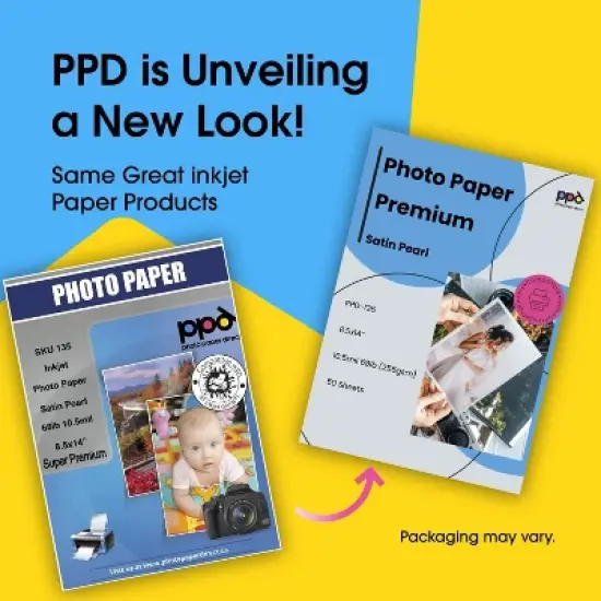 PPD Satin Photo Paper 8.5x14" 50 sheets 255 gsm  for Inkjet Printers image {1}