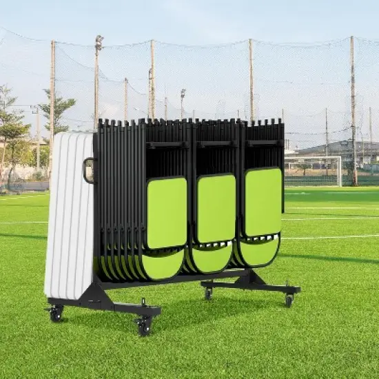 Folding Chair Rack on Wheels,Heavy Duty Metal Folding Chair Storage Cart Dolly, Holds Up to 42 Chairs or 6 Tables, 265 Lbs Capacity, Black image {1}