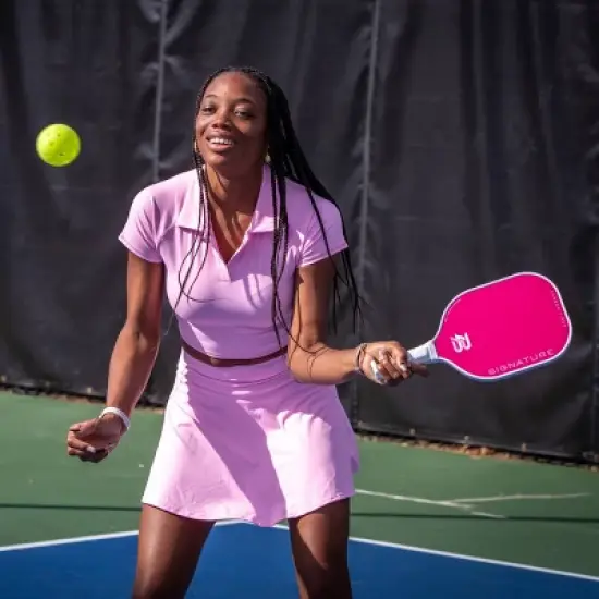 PBPRO Signature Carbon Fiber Pickleball Paddle&nbsp;- Pink: Polypropylene Core, 4-1/4" Grip image {3}