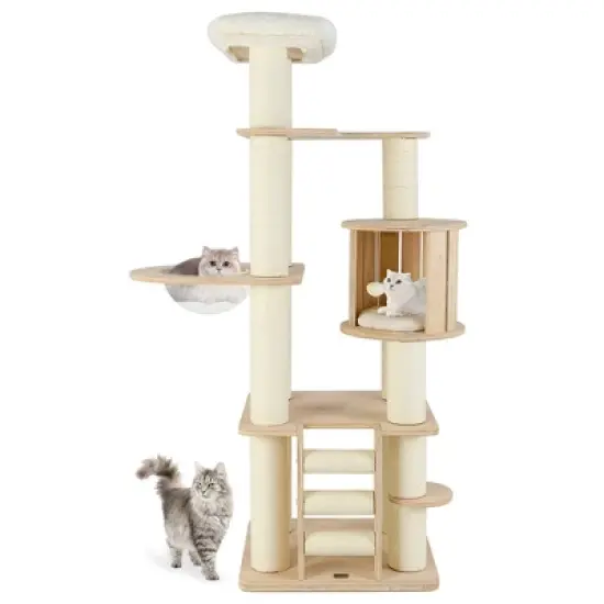 Tangkula 71" Tall Cat Tree w/Cozy Perch Condo Space Capsule 4.6" Scratching Posts image {10}