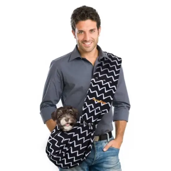 Furry Fido Adjustable Pocket Pet Sling - Chevron image {7}
