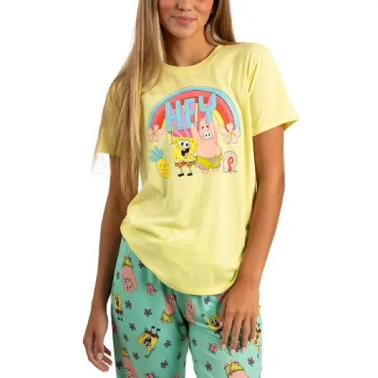 SpongeBob SquarePants Adult Juniors Sleepwear Set with Short Sleeve Tee and Sleep Pants image {1}