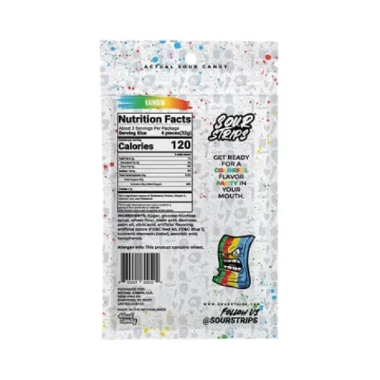 Sour Strips Rainbow Candy - 3.4oz image {1}
