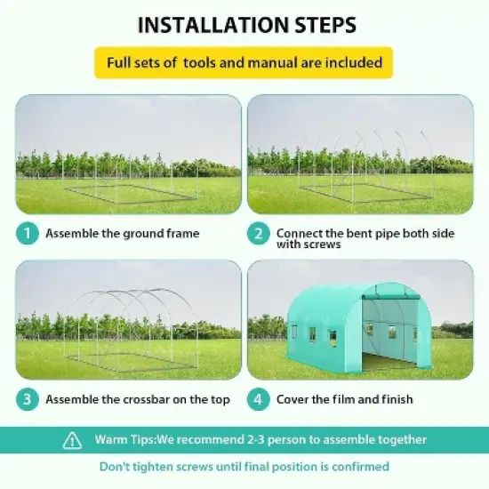 Walking in Tunnel Tent Galvanized Frame Waterproof Greenhouse image {6}