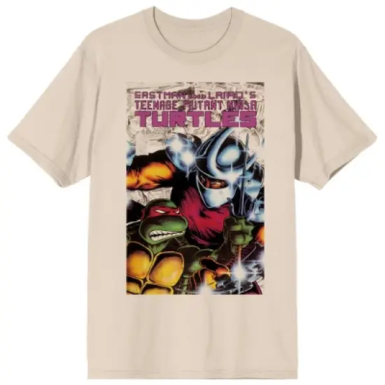 TMNT Comic Origins Raphael & Shredder Cover Art Crew Neck Short Sleeve Women's Natural T-shirt image {3}