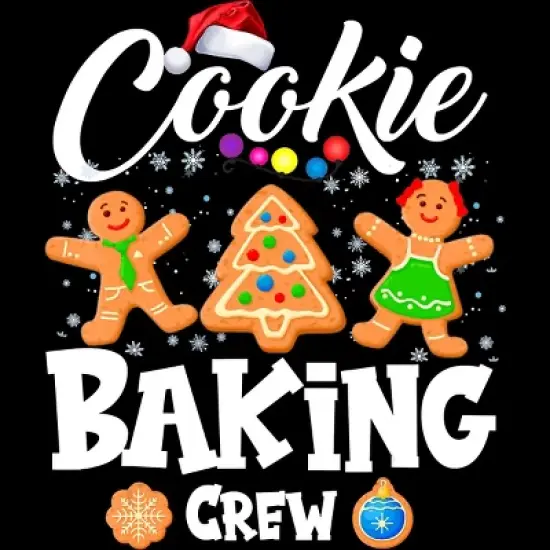 Junior's Design By Humans Cookie Baking Crew Christmas By NekoShop T-Shirt image {1}