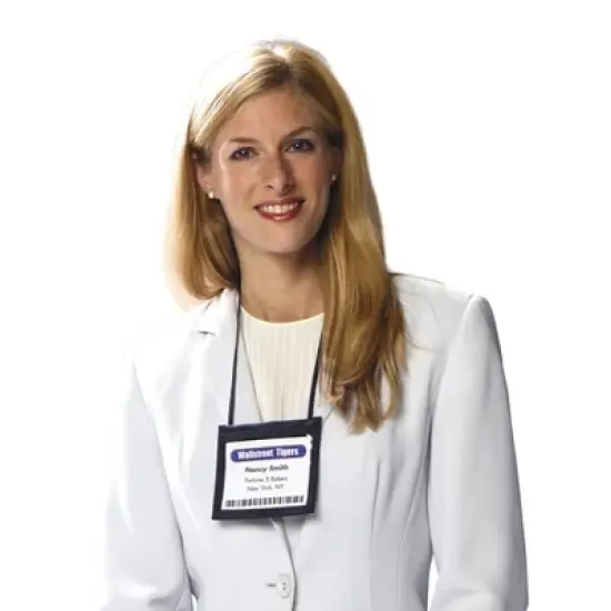 SICURIX ID Neck Pouch Badge Holder, Horizontal, Adjustable Cord, 4" x 2-1/4" Insert, Black, Pack of 6 image {5}