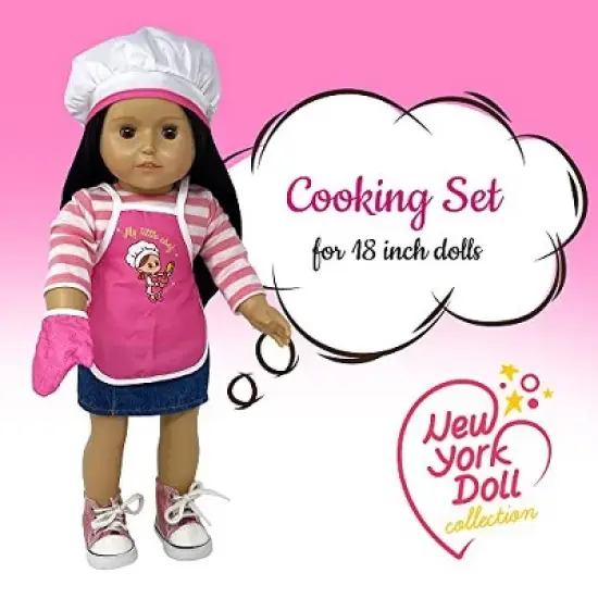 The New York Doll Collection Kids Baking Set with Apron image {4}