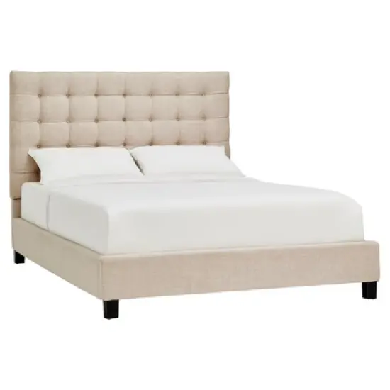 King Ascott Hill Button Tufted Bed Oatmeal - Inspire Q image {1}