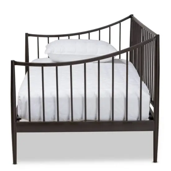 Full Rupert Vintage Industrial Metal Daybed Black - Baxton Studio image {1}