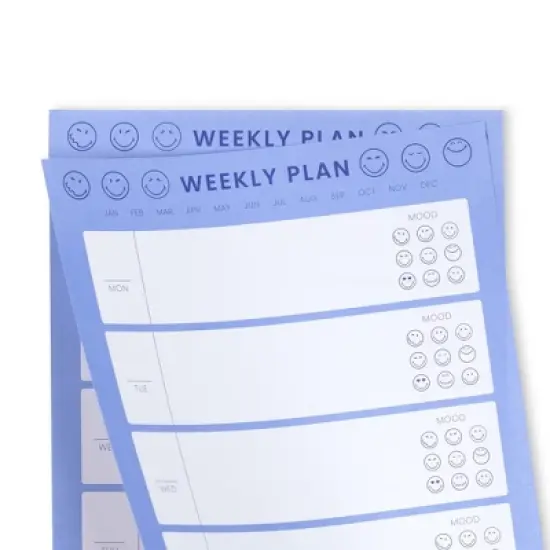 Yoobi SmileyWorld Undated Paper Set 7"x11" with Pencil Blue Smiley, School Supplies image {1}