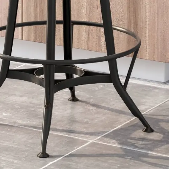 Clarkson Modern Industrial Adjustable Barstool Natural/Black - Christopher Knight Home image {5}