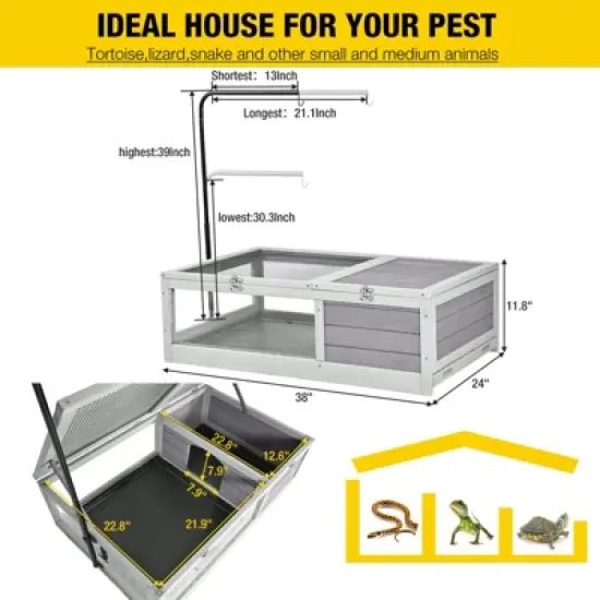 Aivituvin Wooden Tortoise Habitat | Reptile Cage-AIR55 image {6}