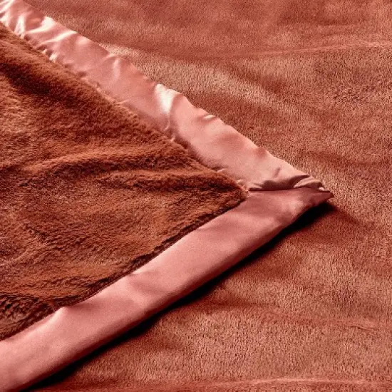 Solid Satin Edge Plush Baby Blanket - Russet Brown - Cloud Island&trade; image {2}