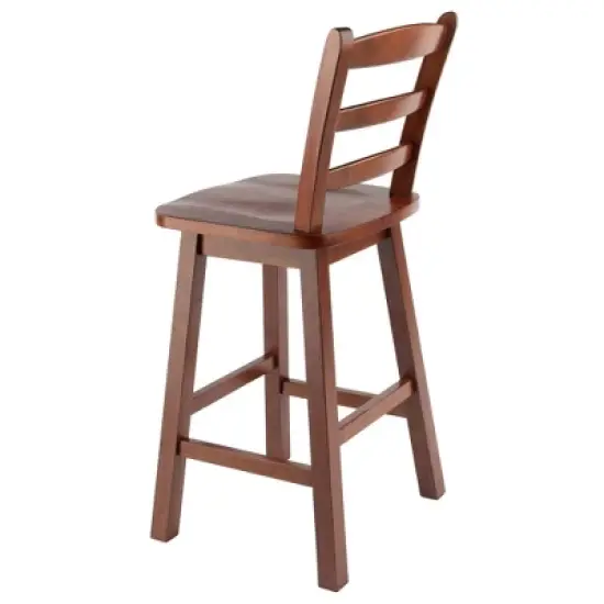 Scalera Ladder Back Swivel Seat Barstool Walnut - Winsome image {7}
