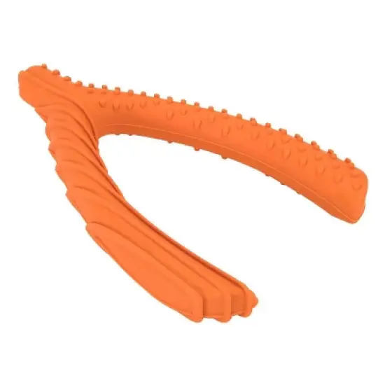 Rubber Wishbone Dog Toy - Orange - Boots & Barkley&trade; image {1}