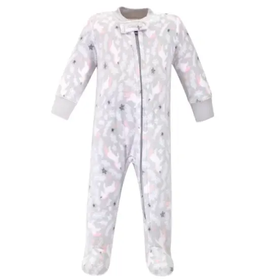 Hudson Baby Infant Girl Fleece Zipper Sleep and Play 2pk, Whimsical Unicorn image {2}