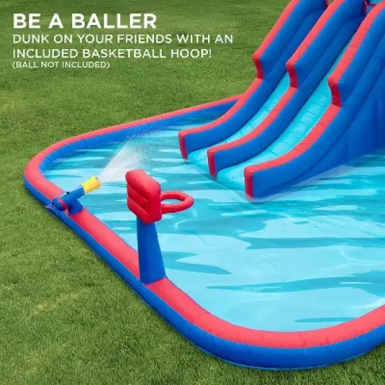 Sunny & Fun Inflatable Kids Backyard Triple Water Slide Castle Park image {4}