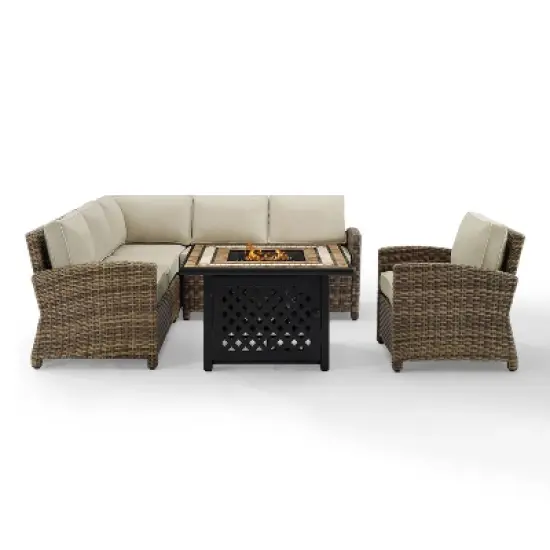Bradenton 5pc Outdoor Wicker Seating with Fire Table - Crosley
 image {11}