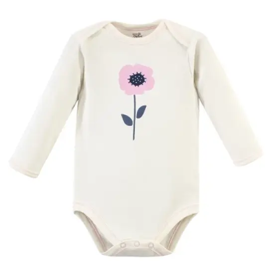 Touched by Nature Baby Girl Organic Cotton Long-Sleeve Bodysuits 5pk, Blossom image {5}