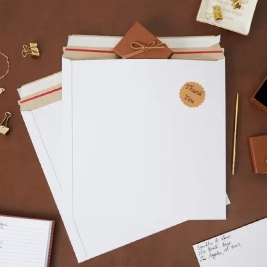 Juvale 25 Pack Rigid Mailers with Self Sealing Flap, Bulk Stay Flat 12 x 12 Envelopes for Shipping Photos, Calendars, 12.5 x 12.5 In image {2}