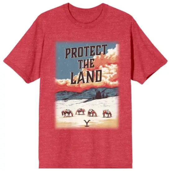 Yellowstone Protect The Land Crew Neck Short Sleeve Red Heather Women's T-shirt image {3}