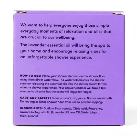 anihana Aromatherapy Essential Oil Lavender Love Shower Steamer - 1.76oz image {3}