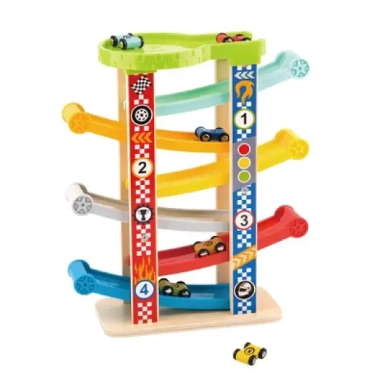 3D Sliding Tower with 6 Car Toys, Social and Motor Skills Training Game for +18 Months Toddlers image {5}