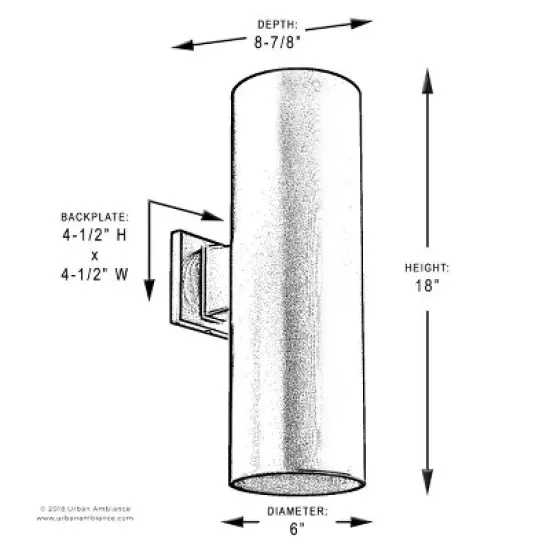 Urban Ambiance Luxury Contemporary Outdoor Wall Light,  18"H x 6"W,  Olde Bronze Finish, UHP1064 image {5}