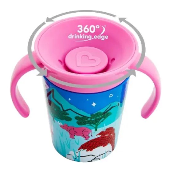 Munchkin Miracle 360&deg; WildLove Trainer Cup 6oz - 2pk - Tiger/Rhino image {1}