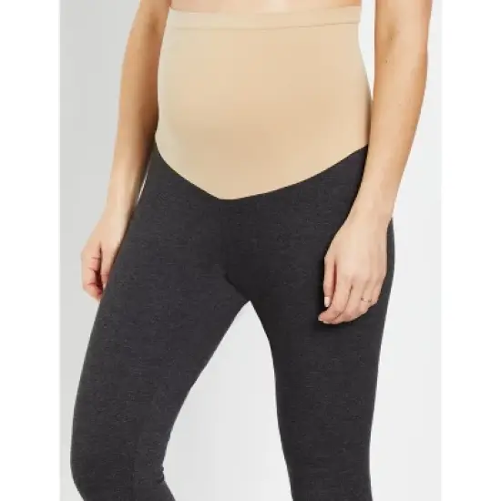 Essential Stretch Secret Fit Belly Heathered Maternity Crop Leggings | Motherhood Maternity image {3}