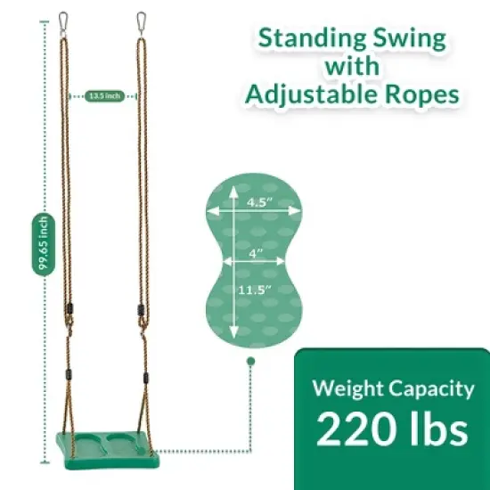 One Of A Kind Standing Up Swing Accessory with Adjustable Ropes, Fully Assembled image {2}