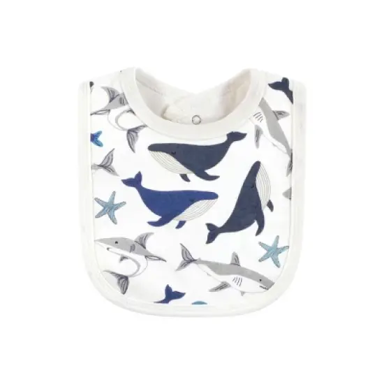 Touched by Nature Infant Boy Organic Cotton Bibs, Mystic Sea, One Size image {5}