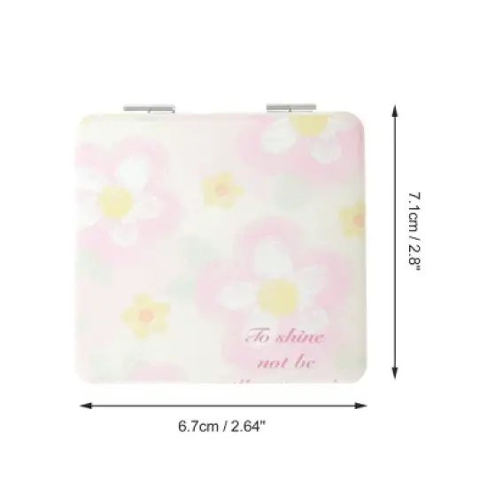 Unique Bargains Durable Square Shape Handheld Mirror for Travel Pink 1 Pc image {1}