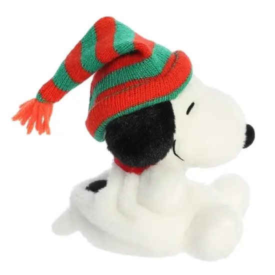 Aurora Mini Palm Pals Snoopy Beanie Peanuts Festive Stuffed Animal White 5" image {2}