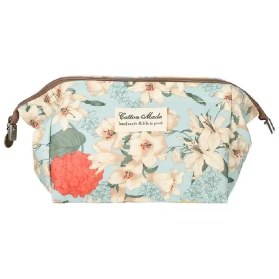 Unique Bargains Women's Printed Travel Makeup Bag Green 1 Pc image {6}