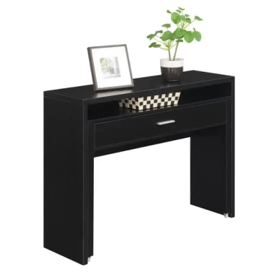 Newport JB Console Sliding Desk with Drawer and Riser - Breighton Home image {2}