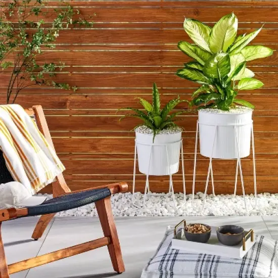 Powder-Coated Metal Planter White - Hearth & Hand&trade; with Magnolia image {1}